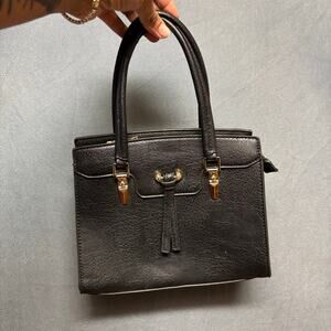 La Terre Vegan Black Mini Tote Handbag NWT Structured Satchel Bag Witchy Gothy